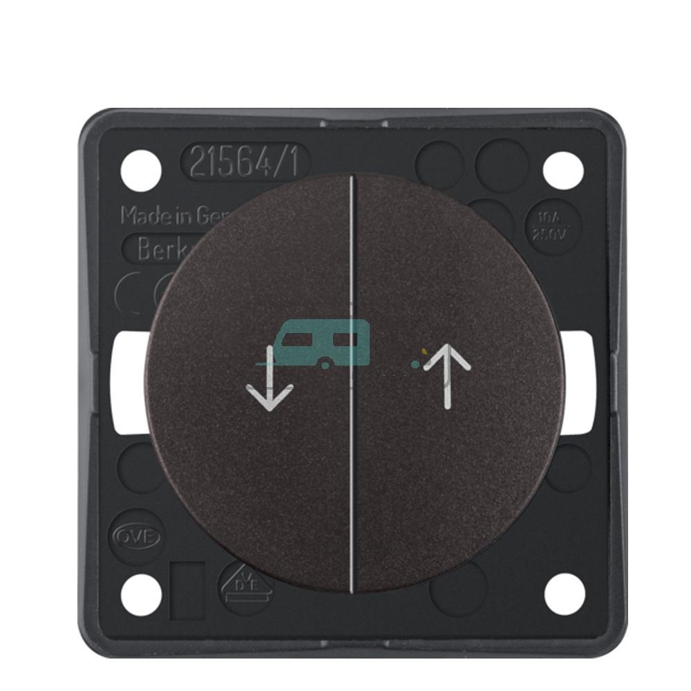 Berker Jalouzie Drukcontact Flow/Pure Inbouw Bruin Mat