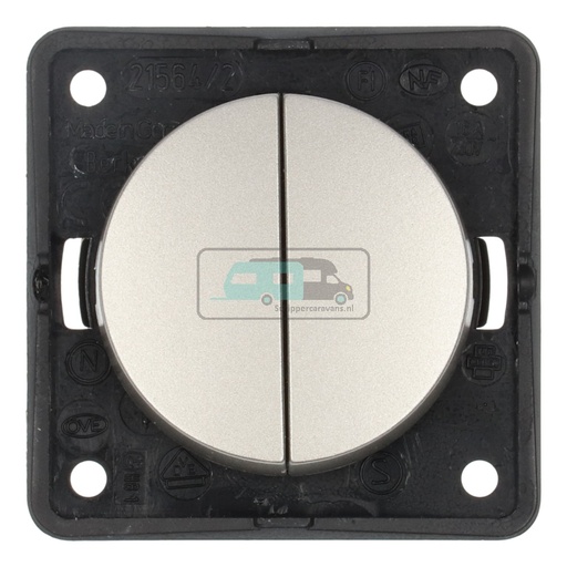 [OCS_1902058B] Berker Serieschakelaar Flow/Pure Inbouw RVS Mat