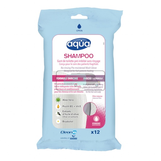 [OCS_A0036467] Aqua Washand Vochtig Shampoo 12st.