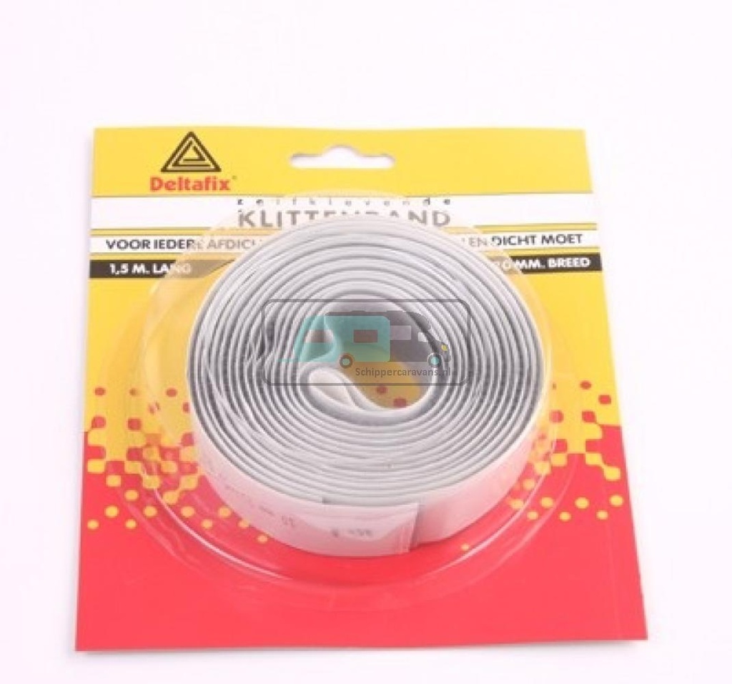 [OCS_A0031199] Deltafix Klitteband Zelfklevend 1.5mx20mm Grijs
