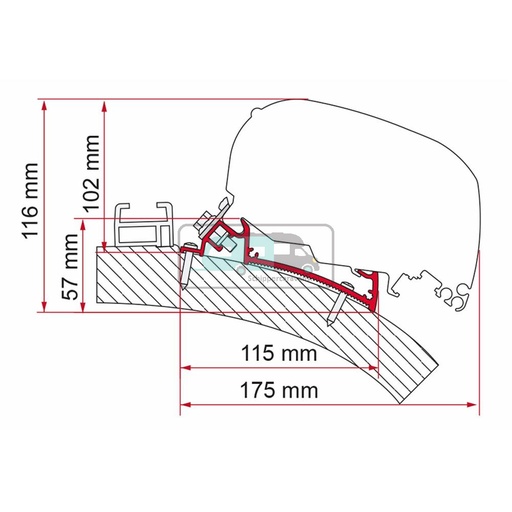 [OCS_2607750] Fiamma Carthago Chic/Rapido i80-i90 Adapter 550 <2014 F65/F80