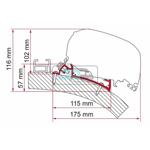 [OCS_A0004386] Fiamma Carthago Chic/Rapido i80-i90 Adapter 550 <2014 F65/F80