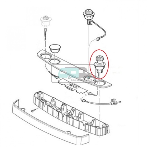 [OCS_430090-16200] Huls bedieningsknop S3004-S5004 kachel