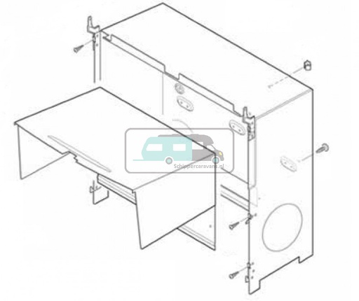 [OCS_430090-94600] (32)Inbouwkast 2 ventilatoren compleet