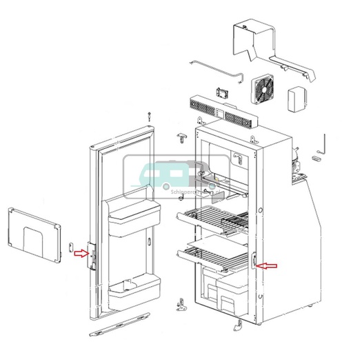 [OCS_691580] Thetford Handvat met Slotplaat T1090 