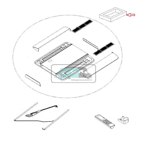 [OCS_A0037320] Telair e-Van 5400H Diffuser Rechthoekig 20x20cm