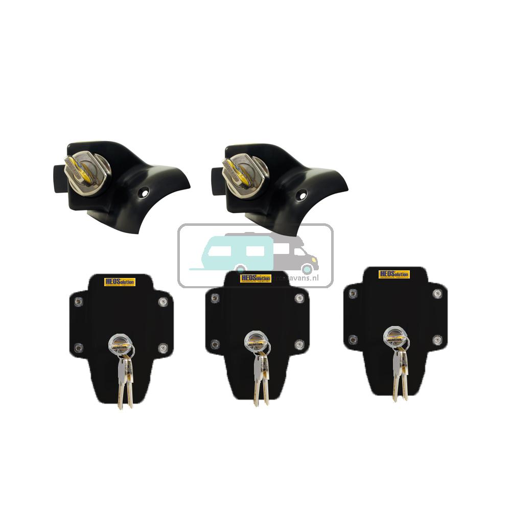 [OCS_A0031467] HEOSafe Set Ducato + 3x Door Frame Lock Zwart