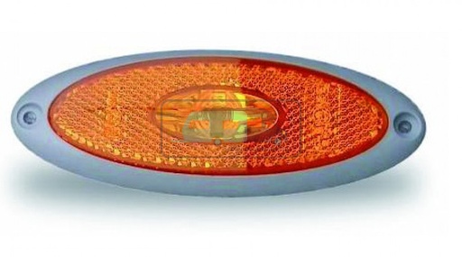 [OCS_0210054] Jokon Zijmarkering LED SMLR2010 Ovaal Opbouw Oranje-Grijs Frame