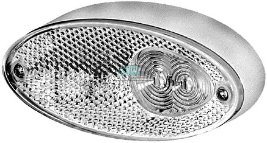 [OCS_A0027836] Hella Breedtelicht LED Ovaal Opbouw Wit Onderplaat Zilver
