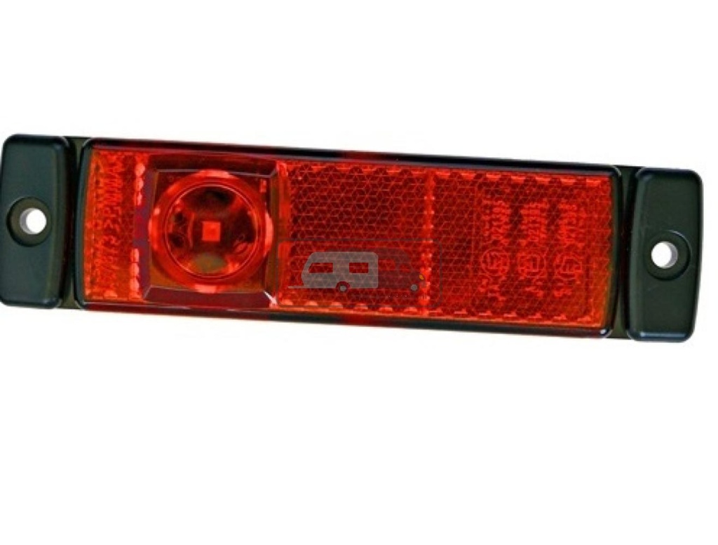 [OCS_A0034982] Hella Markering LED met Reflector Rechthoekig Opbouw Rood 5mtr Kabel