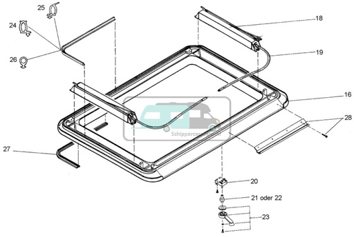 [OCS_0402027] Dometic Heki 1/ 3 draaimechanisme Dakdikte >59mm