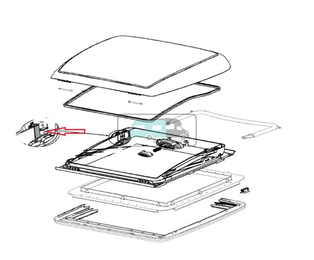 [OCS_A0030710] Dometic Mini Heki Vergrendeling ventilatie
