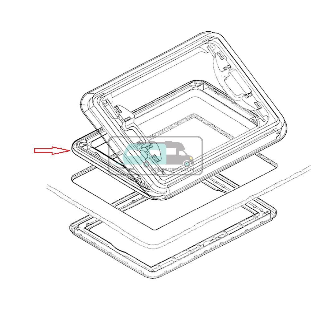 [OCS_A0030810] Dometic Heki 1 Inbouwkader voor Glaskoepel