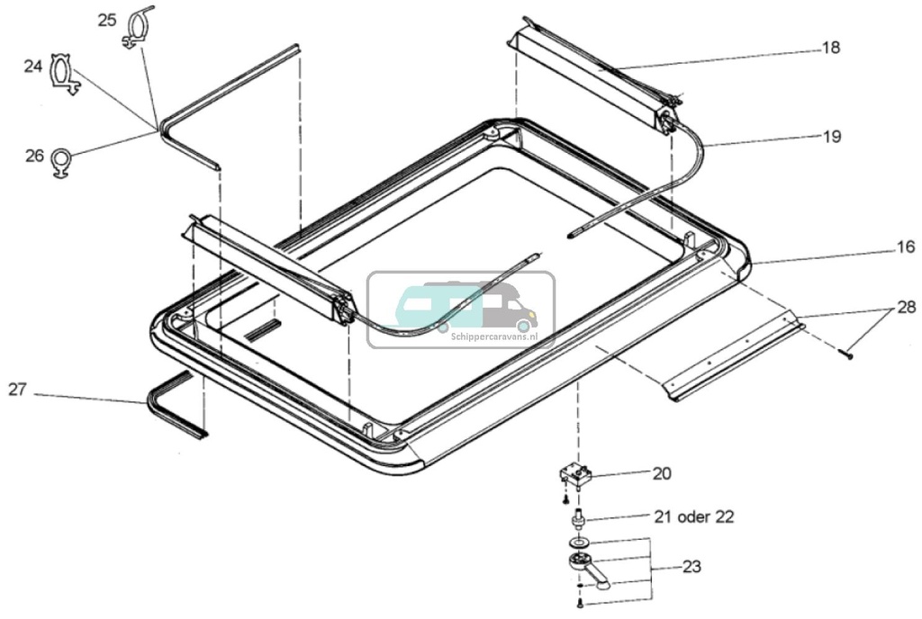 [OCS_A9905332] Dometic Heki 1 Afdichtingsrubber 5 meter