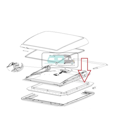 [OCS_A9903923] Dometic Mini Heki montagefr. 25-42 mm RAL9001