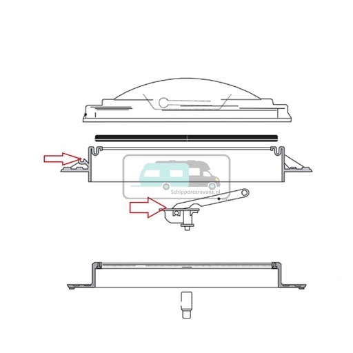 [OCS_0402355] Fiamma Vent 50 Buitenkader met Scharnieren