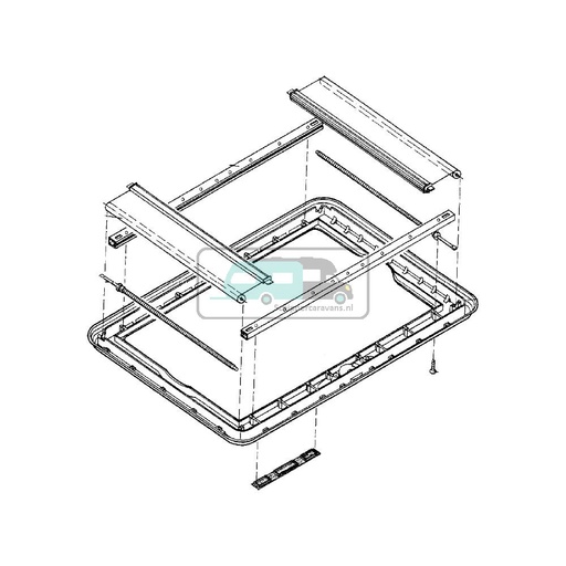 [OCS_0402508] Dometic Heki 1 binnenkader compl. Crème