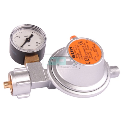 [OCS_0410084B] GOK Drukregelaar met Manometer 50mb 1/4L
