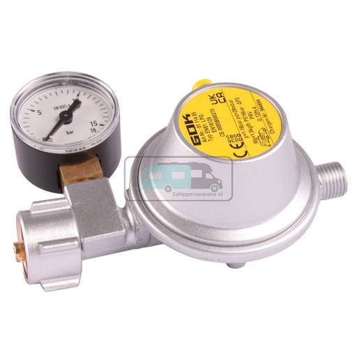 [OCS_0410085B] GOK Drukregelaar met Manometer 30mb 1/4L