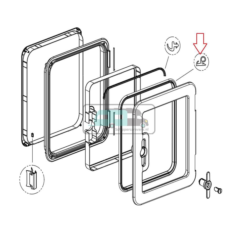 [OCS_A0031139] Dometic SK5 Afdichtrubber Serviceluik 3mtr