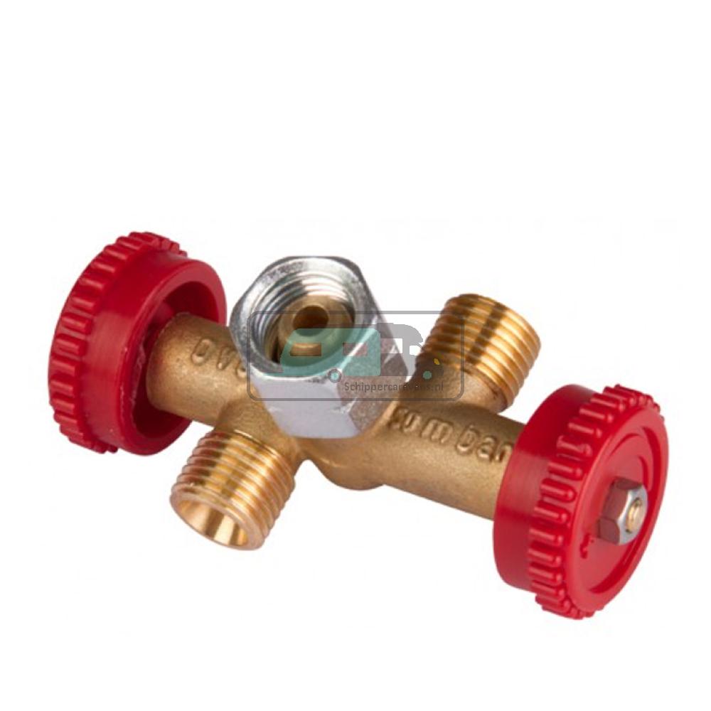 [OCS_A0036863L] Verdeelkraan 2-weg 1/4 links aansluiting