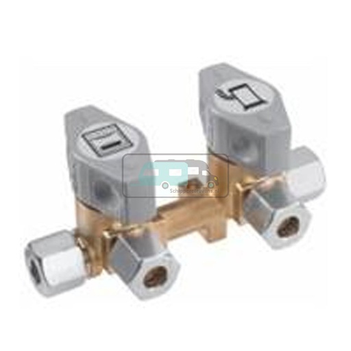 [OCS_0713004B] GOK Gasdistributieblok 2-Weg 10-8mm