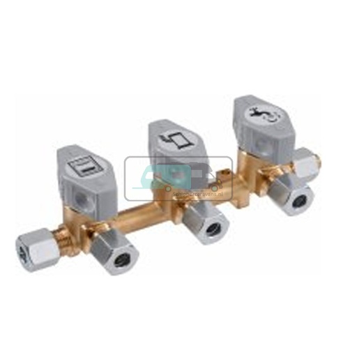 [OCS_0713006B] GOK Gasdistributieblok 3-Weg 10-8mm