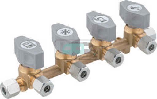 [OCS_0713014] GOK Gasdistributieblok 4-weg 10 x 8 mm