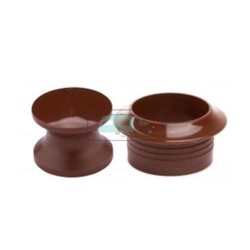 [OCS_0803015B] Knop+Ring Pushlock Bruin 2st.