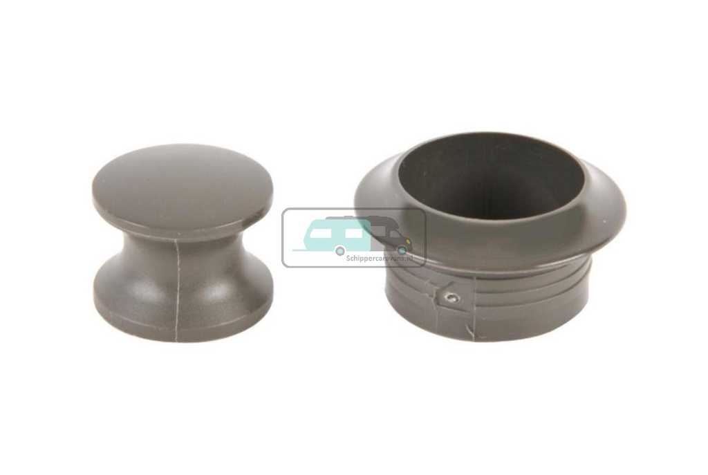 [OCS_A0034887L] Knop+Ring Pushlock Grijs 2st.