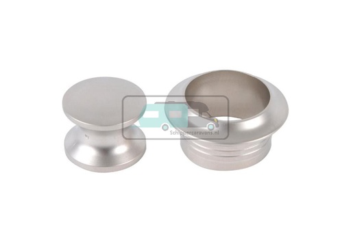 [OCS_0803019B] Knop+Ring Pushlock Zilver Mat 2st.