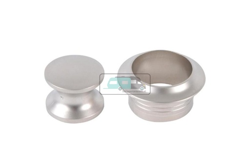 [OCS_A0034889L] Knop+Ring Pushlock Zilver Mat 2st.