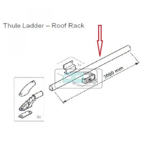 [OCS_0906192] Thule Oval Tube L=3,0m Geanodiseerd