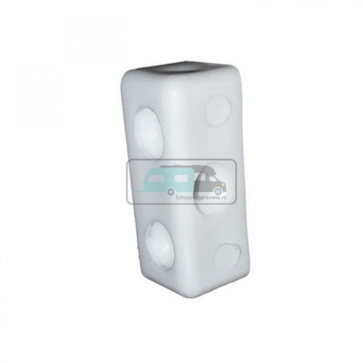 [OCS_1104019B] Hoekverbinder pvc Wit 3-gaats rechthoek à 4 st.