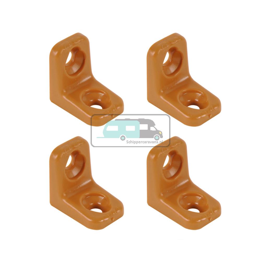 [OCS_A0033370L] Meubelverbinder beige kunststof à 4 stuks.