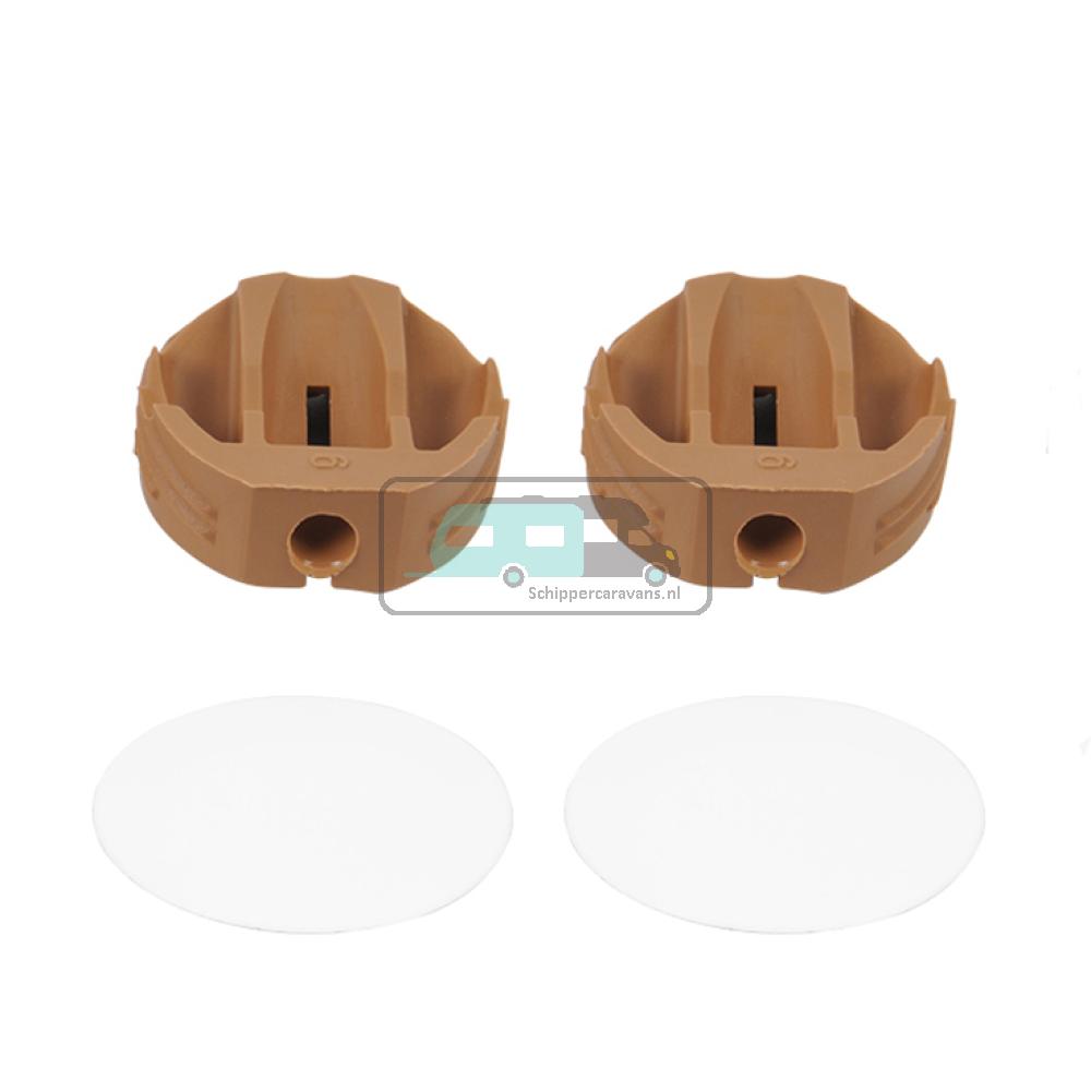 [OCS_A0033365L] Hoekverbinder rond met afdekkap Wit à 4 stuks