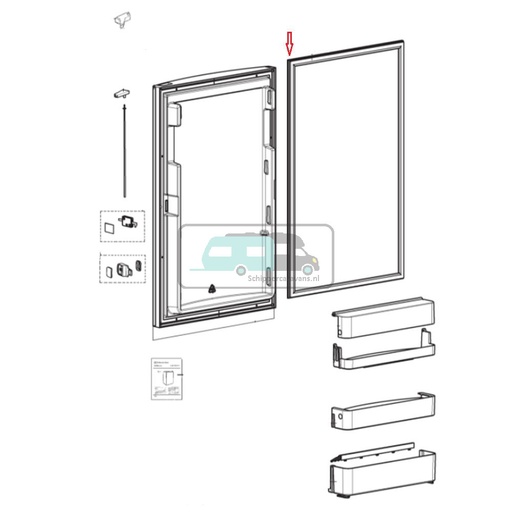 [OCS_1133120] Dometic Afdeklijst Deur Zilver Grijs RM8400/RM8505