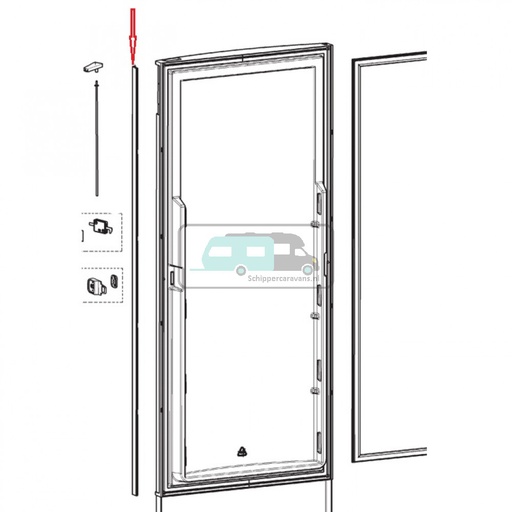 [OCS_1133196] Dometic Afdeklijst deur zwart/grijs RML8551