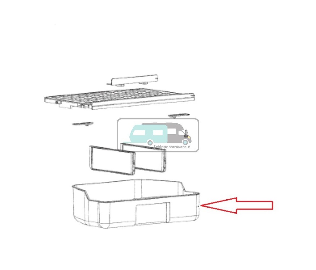 [OCS_A9903265] Dometic Vershouder blauw RM8000, 404x302x115mm - 2413392008