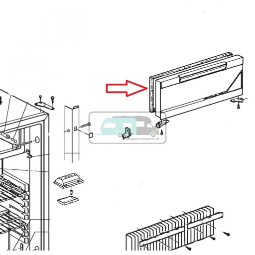 [OCS_1133335] Dometic RGE200 Deurpaneel Vriesvak Compleet