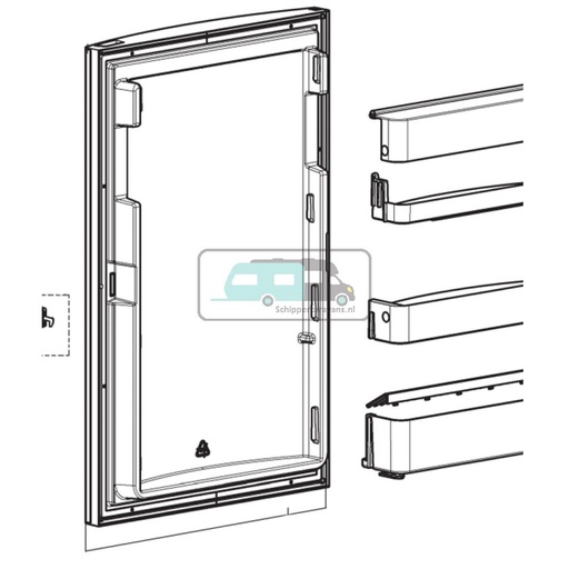 [OCS_A0030332] Dometic Koelkastdeur lichtgrijs RMS8550 2890264001