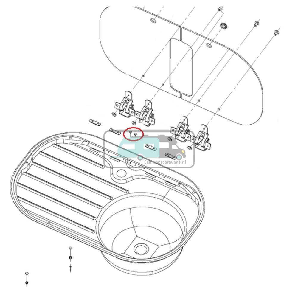 [OCS_A0025832] Dometic VA8000 Dekselkap Scharnier (2st)
