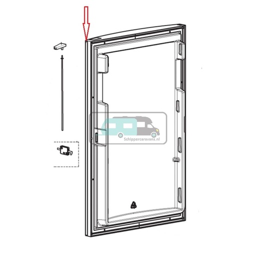 [OCS_A0030417] Dometic RM8501 Afdeklijst Deur Zwart/Grijs