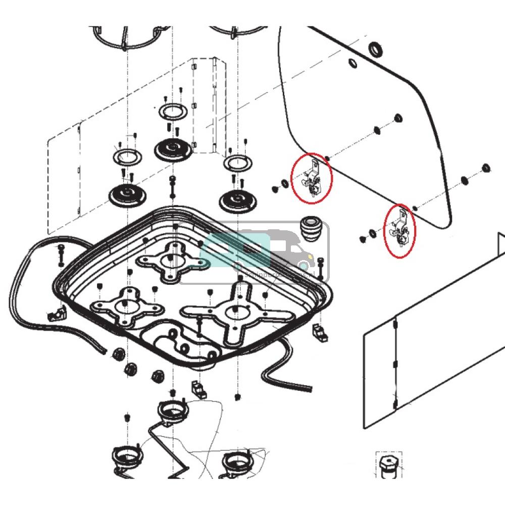 [OCS_A9905941] Dometic CE99-ZF460 Kit Scharnier Compleet (2pc)