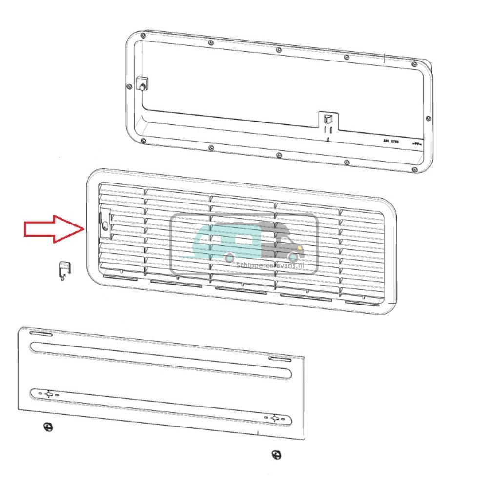 [OCS_A0030481] Dometic L200 Luchtafvoerrooster Bodem Grijs