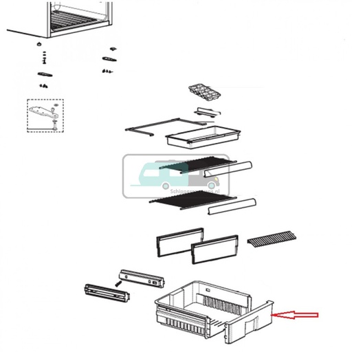 [OCS_1133494] Dometic Handgreep Vershouder Schuif RML 9435