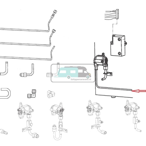 [OCS_A9903253] Dometic RM8551 Gastoevoerbuis Compl, D=4,75