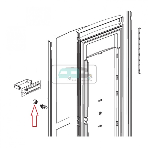 [OCS_1133526] Dometic RML9435 Plaatmoer Handgreep