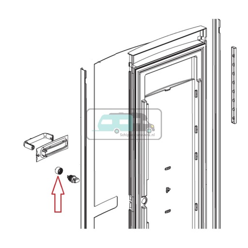 [OCS_A9903286] Dometic RML9435 Plaatmoer Handgreep