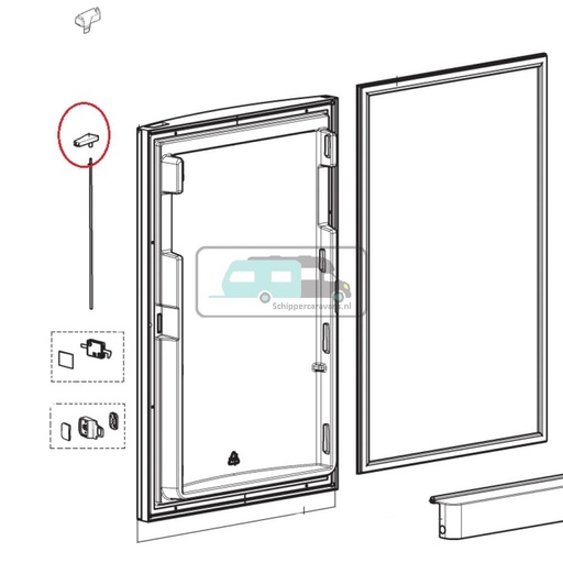 [OCS_A0025766] Dometic RM8550 Deurvergendeling Links Scharnier